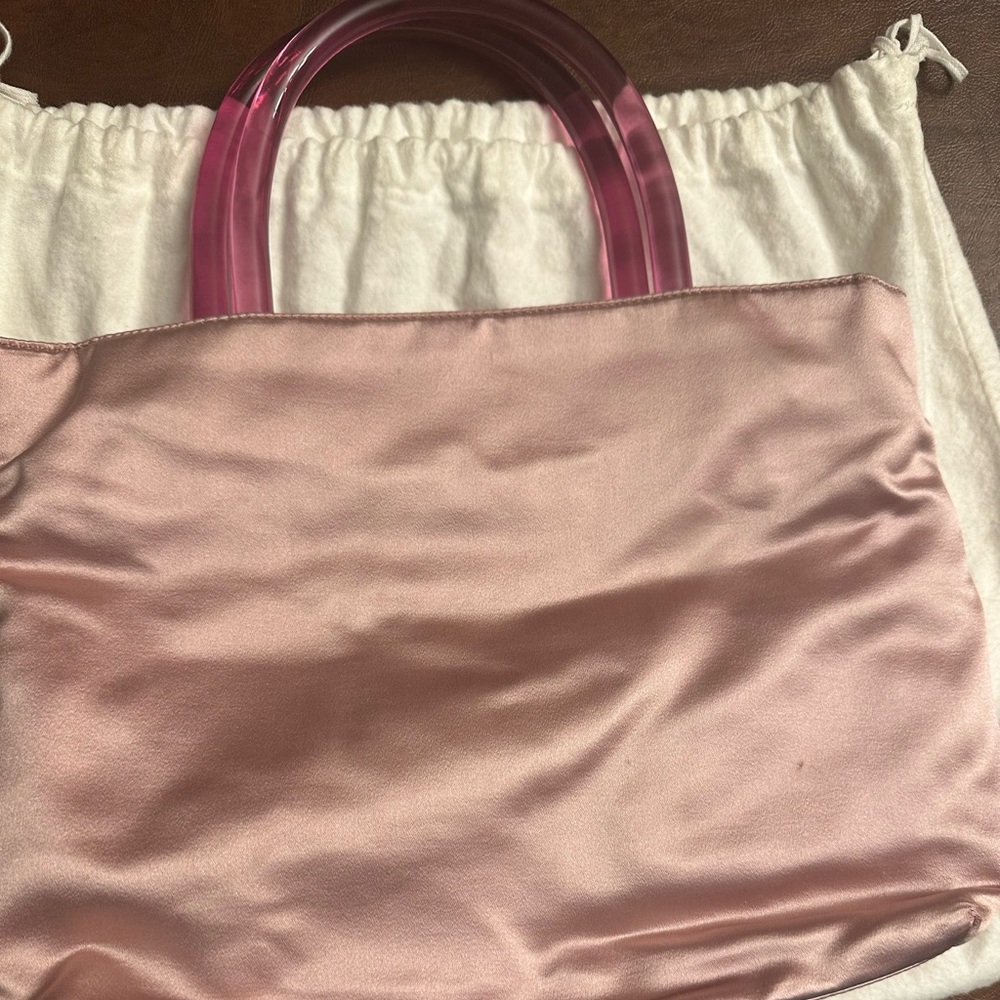 Prada satin tote with duster bag